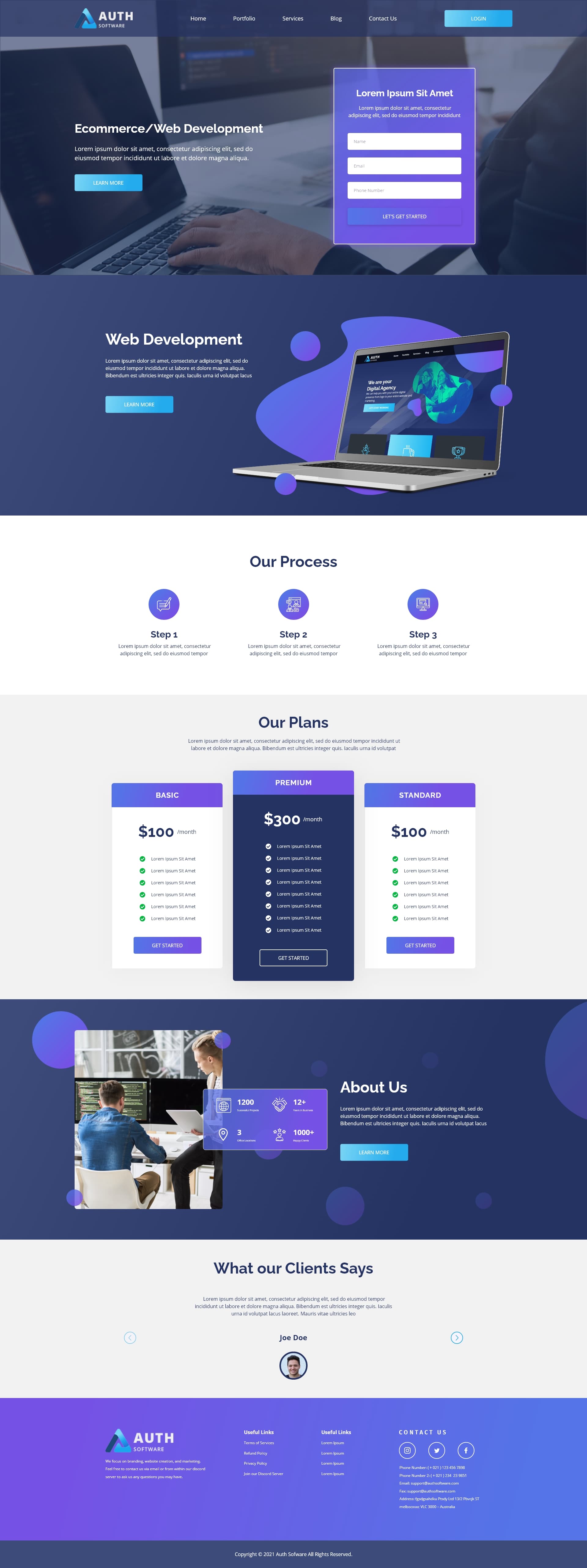 Auth Software - Web Dev Page