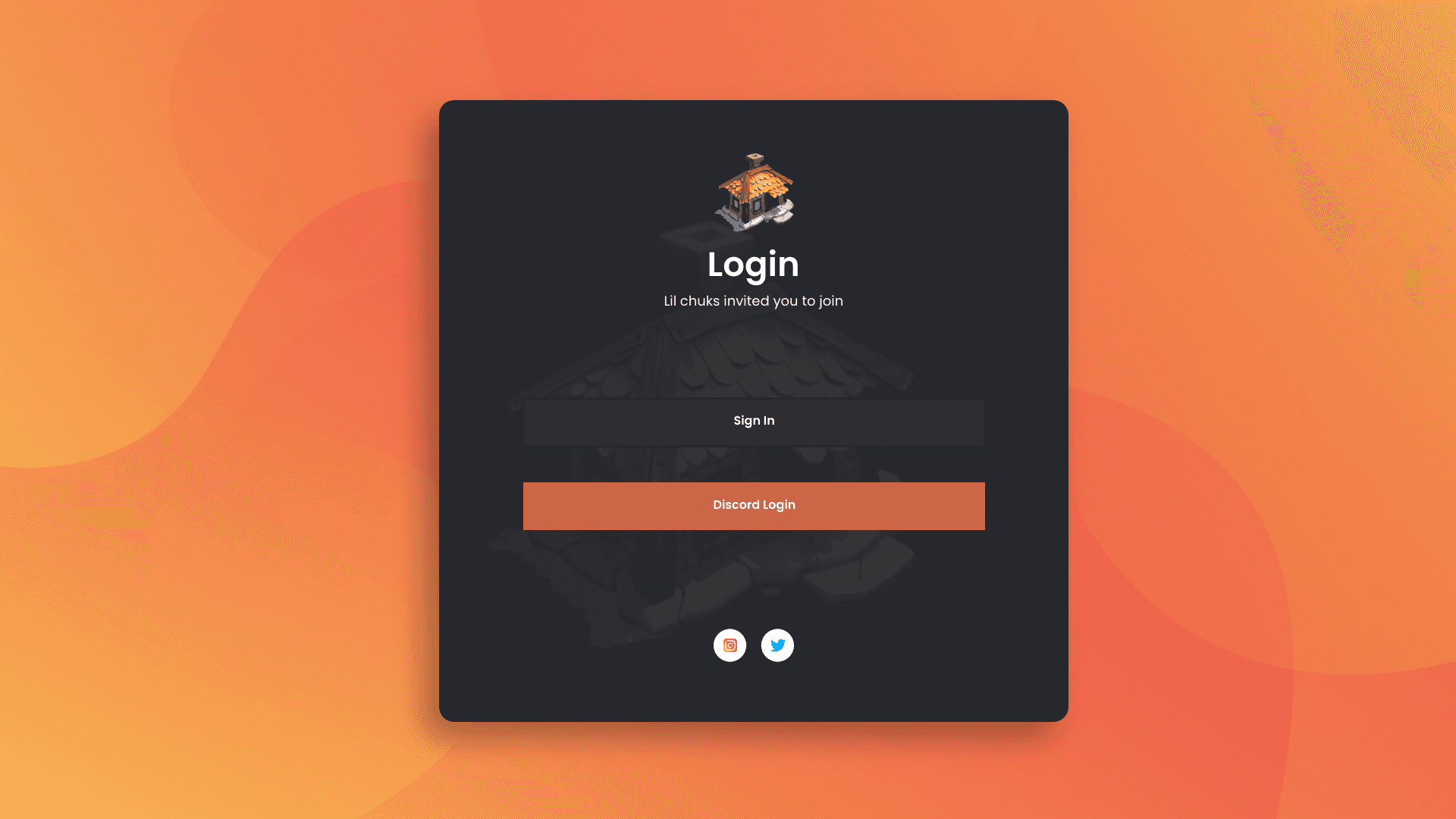 Chuks Hut - Login Page