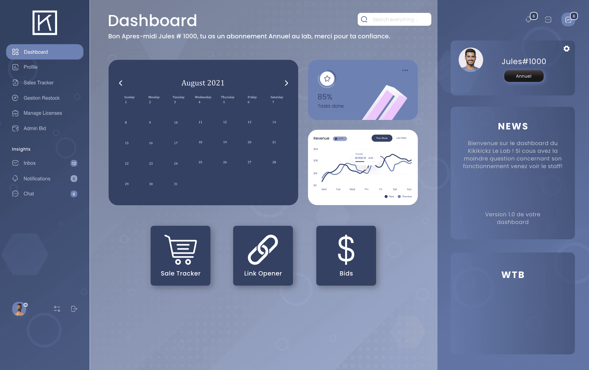 Le Lab - Dashboard Home