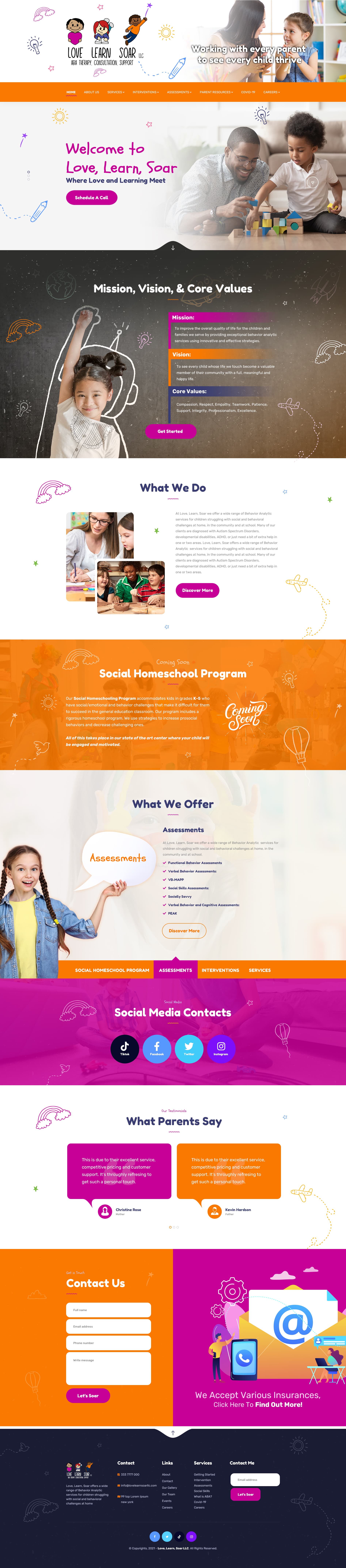 LoveLearnSoar - Landing Page
