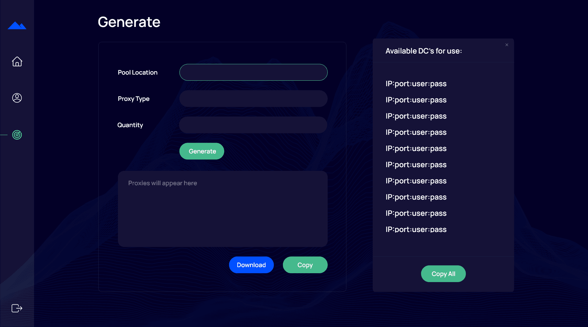 Proxy Dashboard - Resi & DC