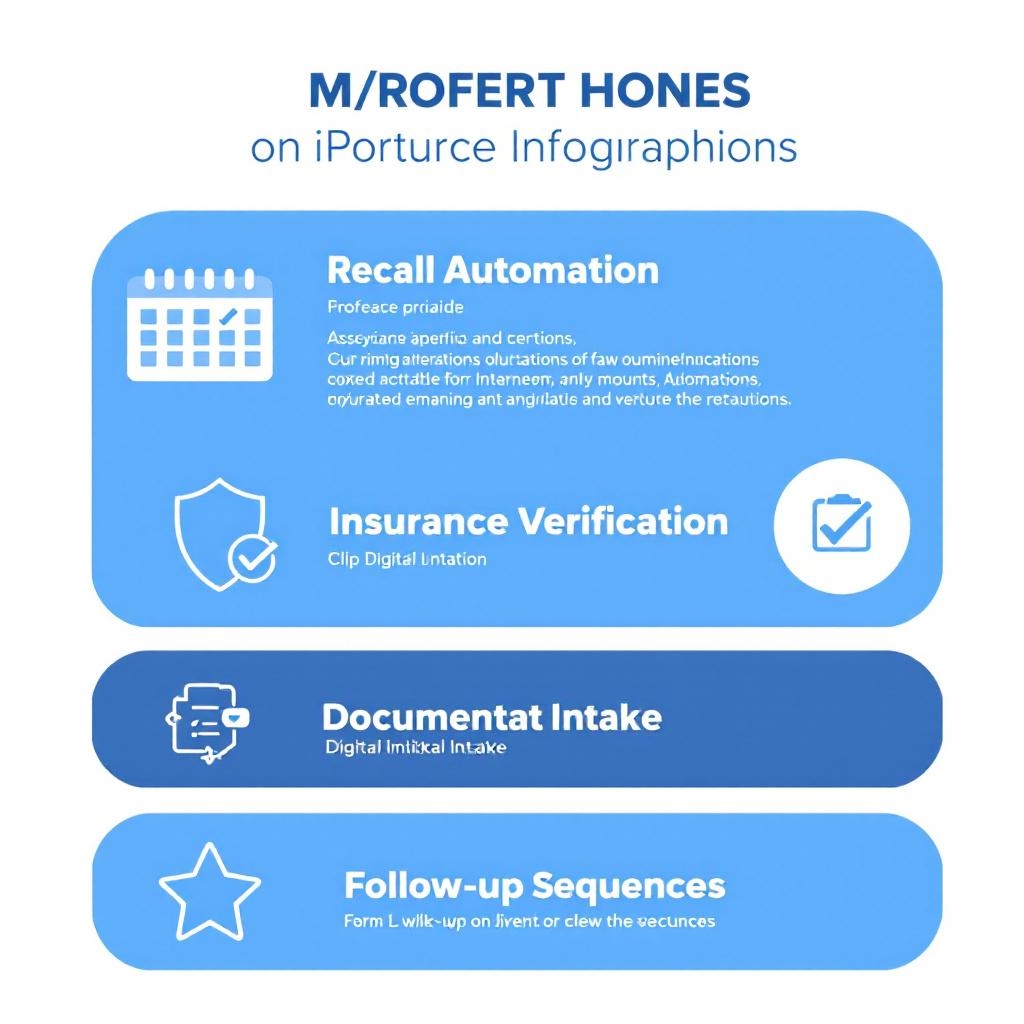 Infographic showing the 5 AI workflow categories for dental practices with time saved estimates