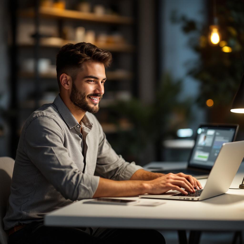 Small business owner comparing a generic AI chat interface to a custom business intelligence dashboard