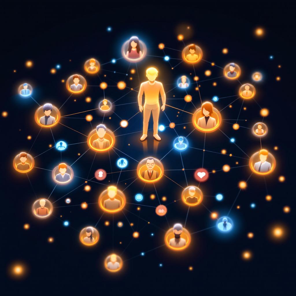 Network of interconnected business professionals sharing AI implementation knowledge